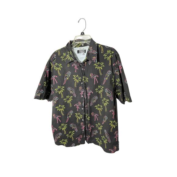 Ocean Current Men's Novelty Neon Miami Cotton Bachelor Casual Button Shirt XL - Picture 1 of 5